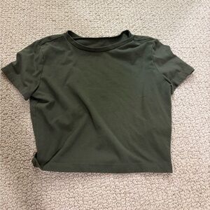 Wild Fable Green Crop Fitted T-Shirt